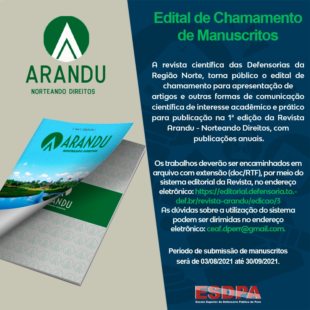Revista Arandu torna público o edital de chamamento para a apresentação de manuscristos